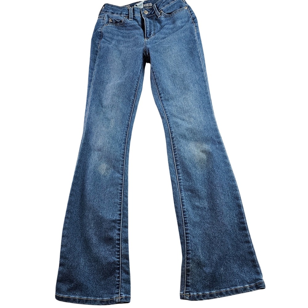 No Boundaries Flare Denim Jeans 12‎ Blue Wash Cotton Blend Bootcut